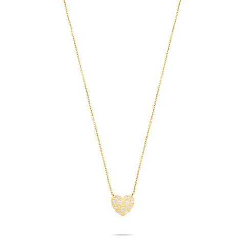 Pave Heart necklace  - Gold Plated