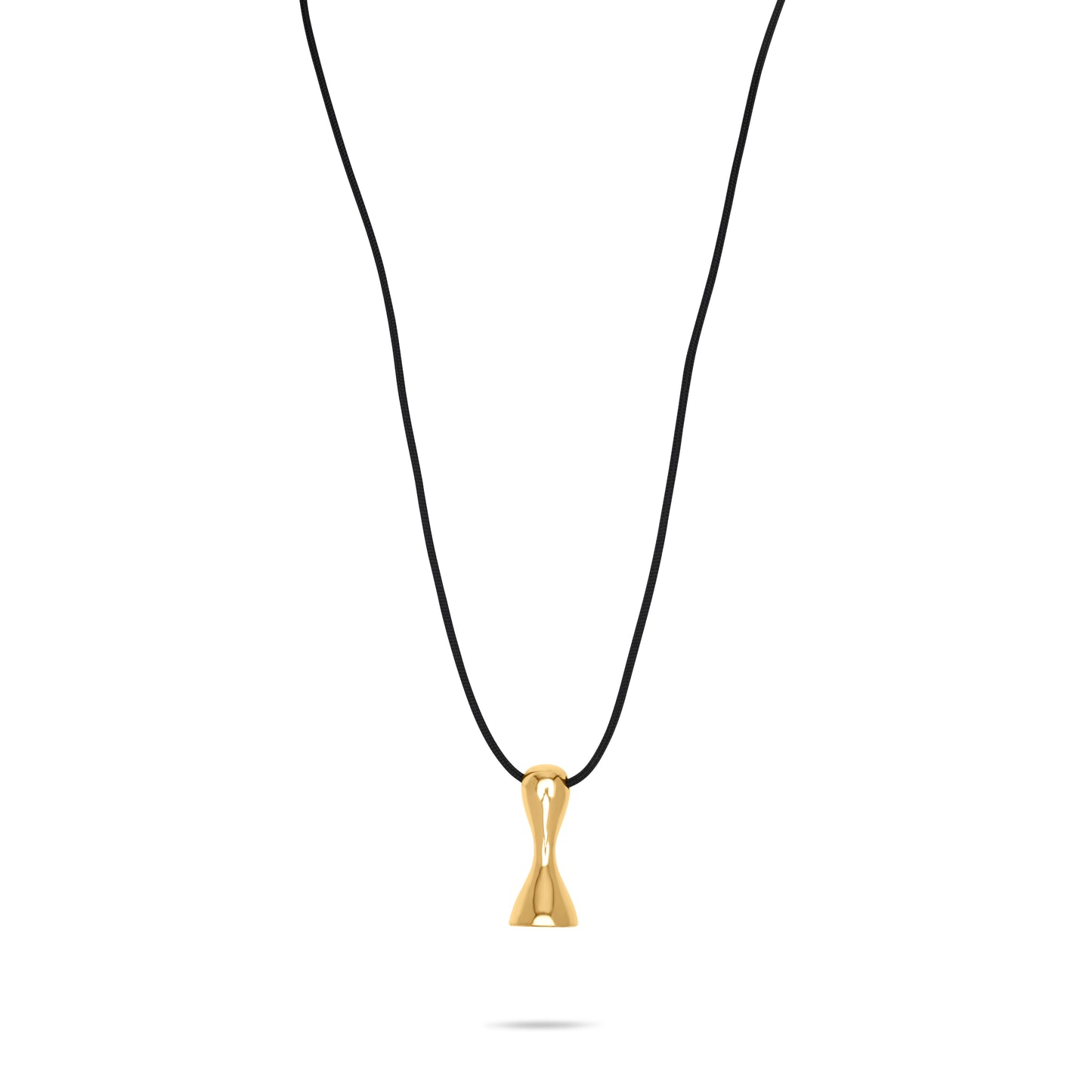 25 Stamp necklace with black cord - Gold Plated