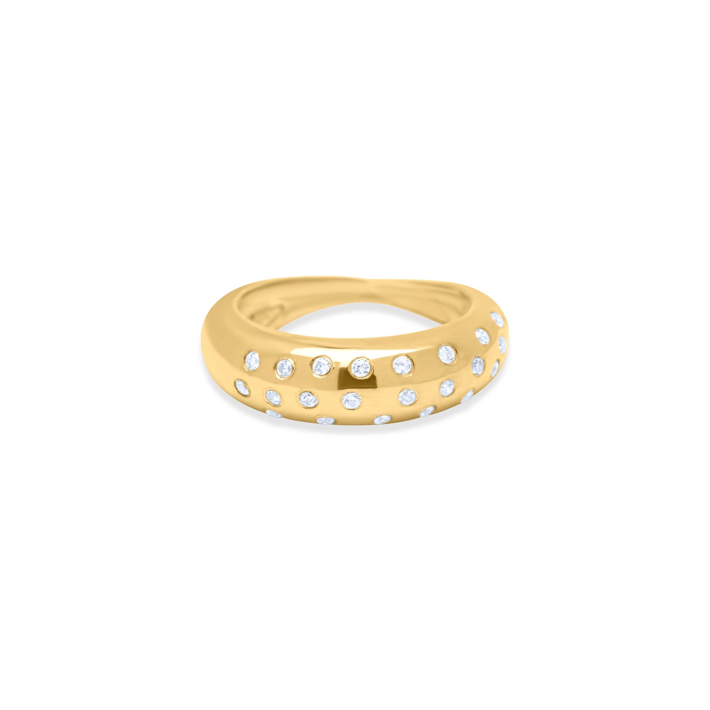 White Stardust Ring - Gold Plated