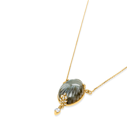 Lucky Scarab 14k Yellow Gold Chain Necklace