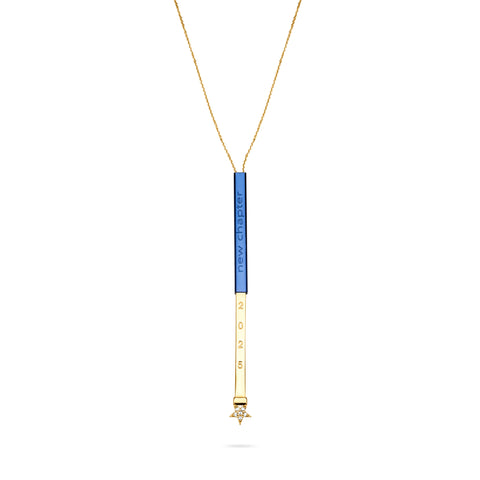 Blue Magic Wand 2025 necklace - Gold Plated