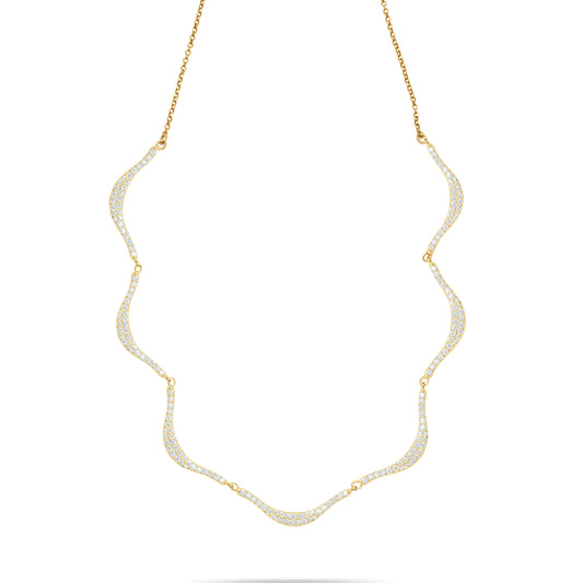 Pave Curvet Necklace - Gold plated