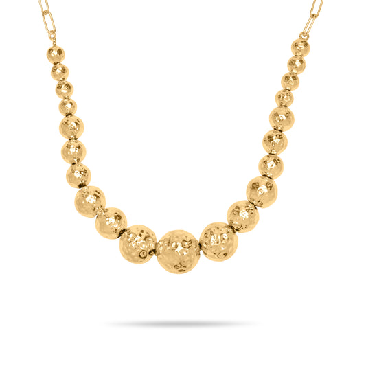 Hammered Ball Necklace  - Gold Plated