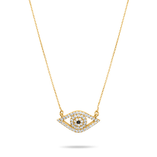 Curvet Evil Eyes Necklace  - Gold Plated