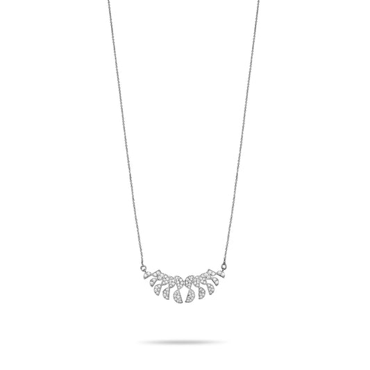 Heavenly Feather Necklace  - Silver Rhodium Plated