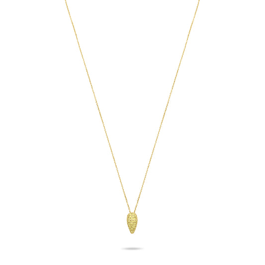 Yellow Pave Tear Necklace  - Gold plated